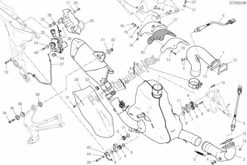 Todas as partes de Sistema De Exaustão do Ducati Multistrada 950 S SW USA 2019